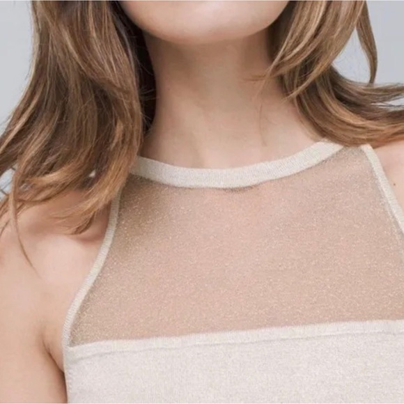 WHBM size M Sheer Yoke Shimmer Tank Top - Picture 2 of 16